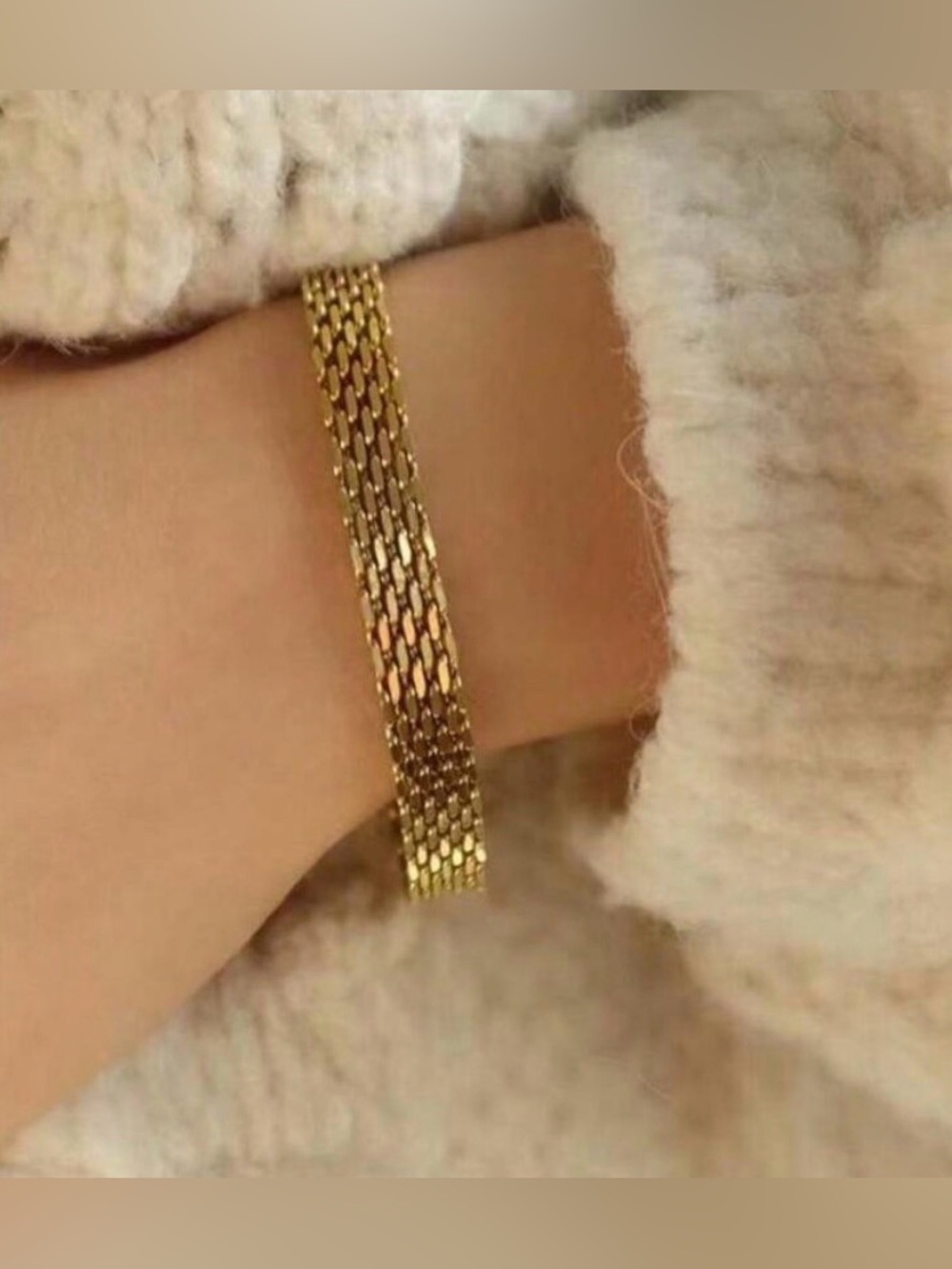 Luxe Weave Bracelet – 18K Gold Plated Stainless Steel Bracelet